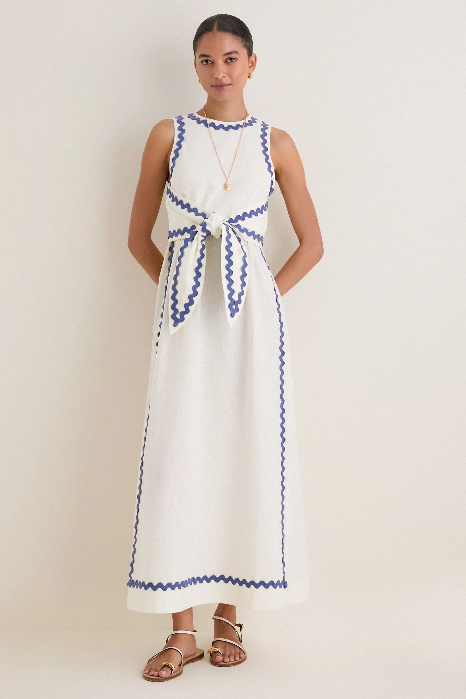 Image of Ivory Ric Rac Tie Brocks Dress