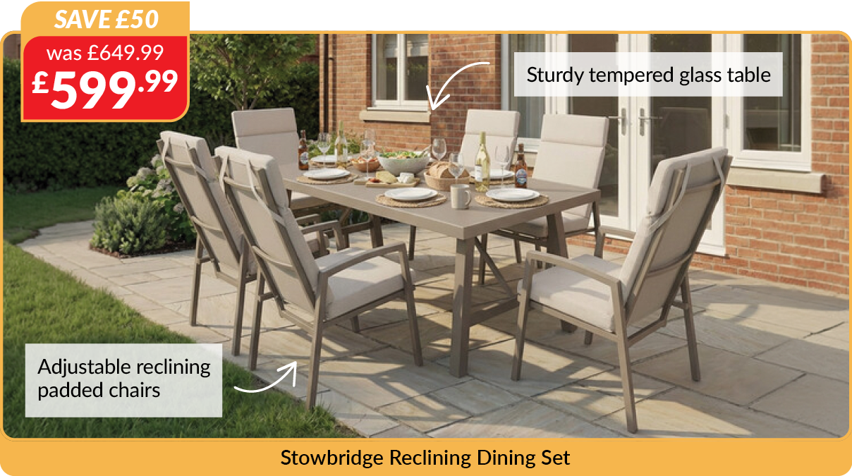 Stowbridge Reclining Dining Set. Save £50 - was £649.99 now £599.99