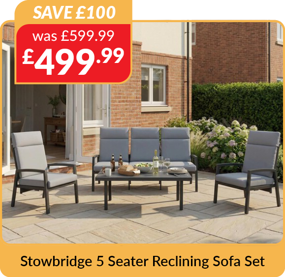 Stowbridge 5 Seater Reclining Sofa Set. Save £100. Was £599.99 now £499.99