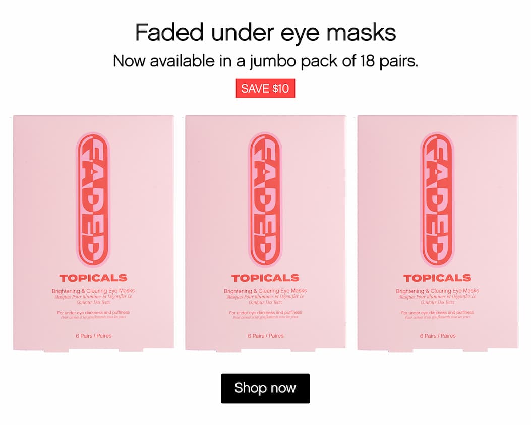 Faded under eye masks