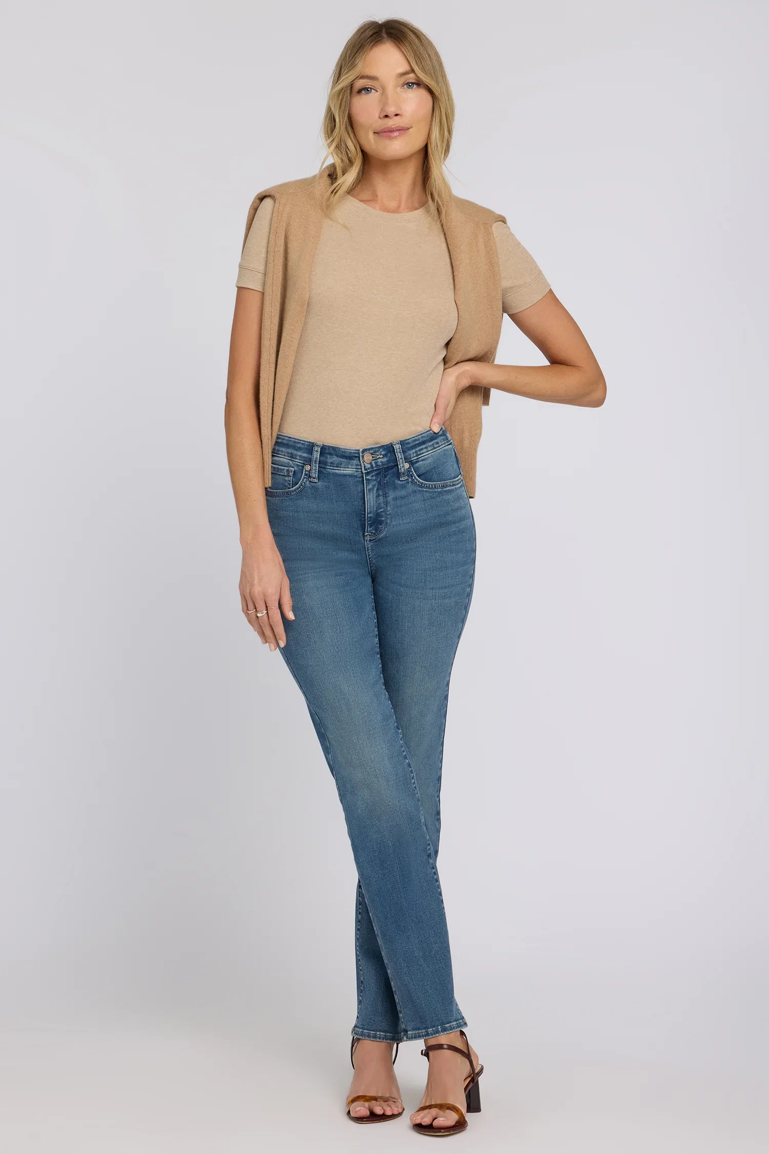 Image of No Gapper™ Marilyn Straight Jeans - Breezy Palms
