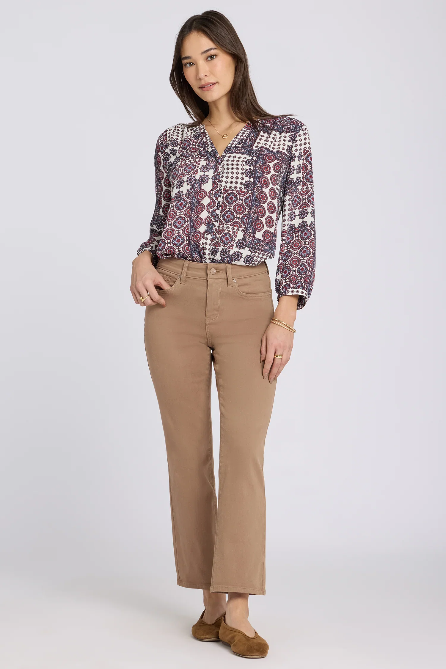 Image of Marilyn Straight Ankle Jeans - Toasted Coconut