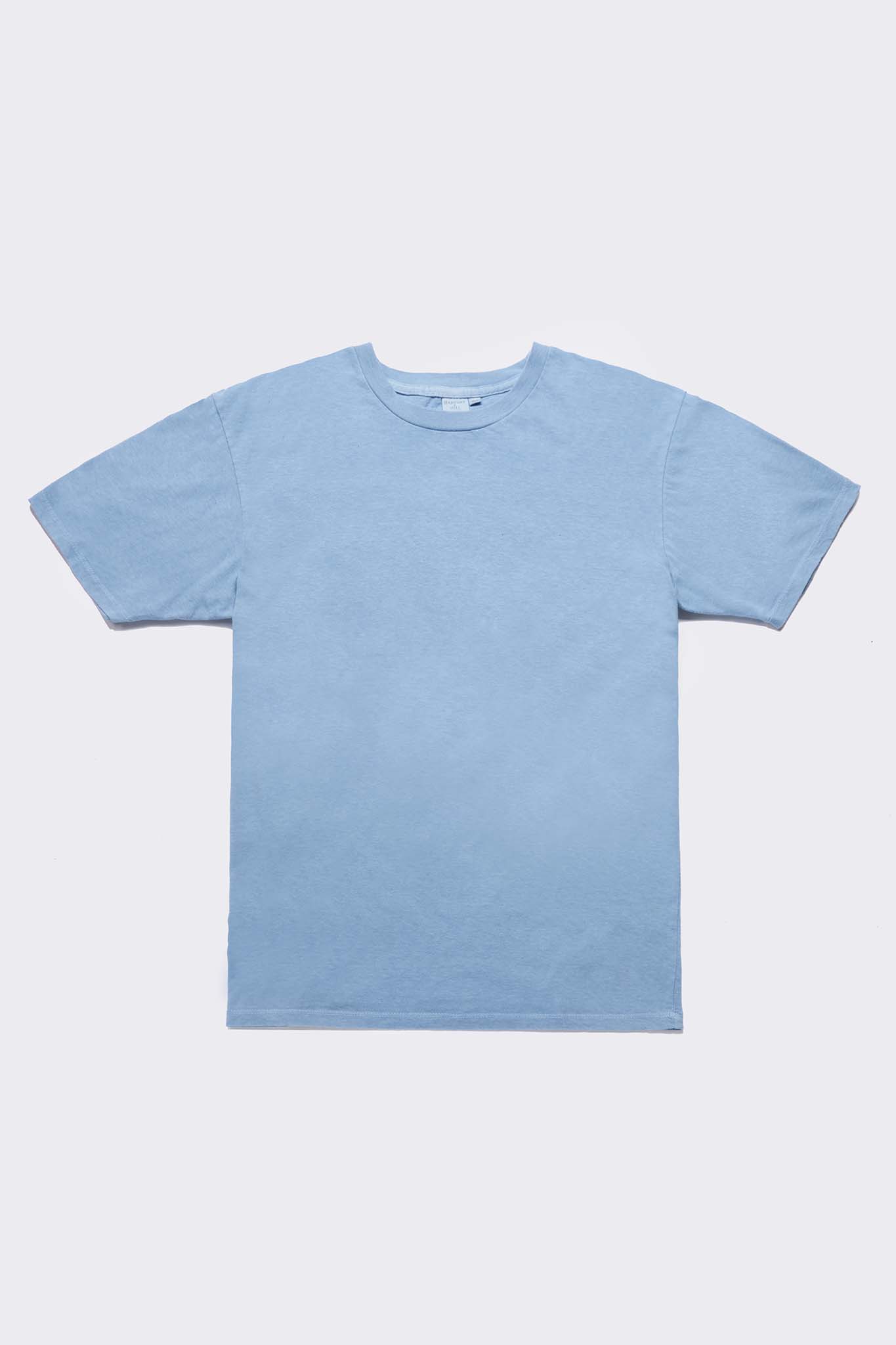Image of Indigo Dyed Light Blue Men's Organic Crew Tee