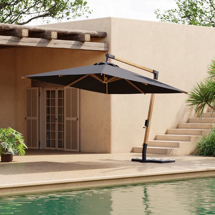 Tevara 118" Offset Cantilever Patio Umbrella in Gray