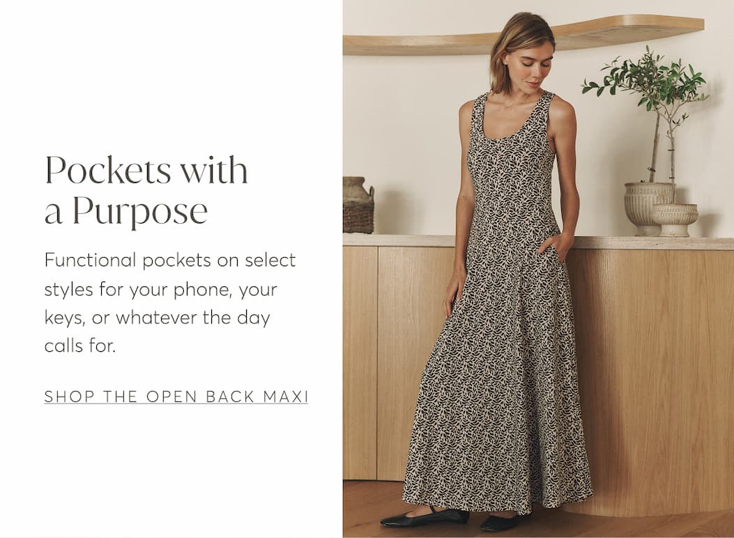 Pockets with  a Purpose | Shop The Open Back Maxi