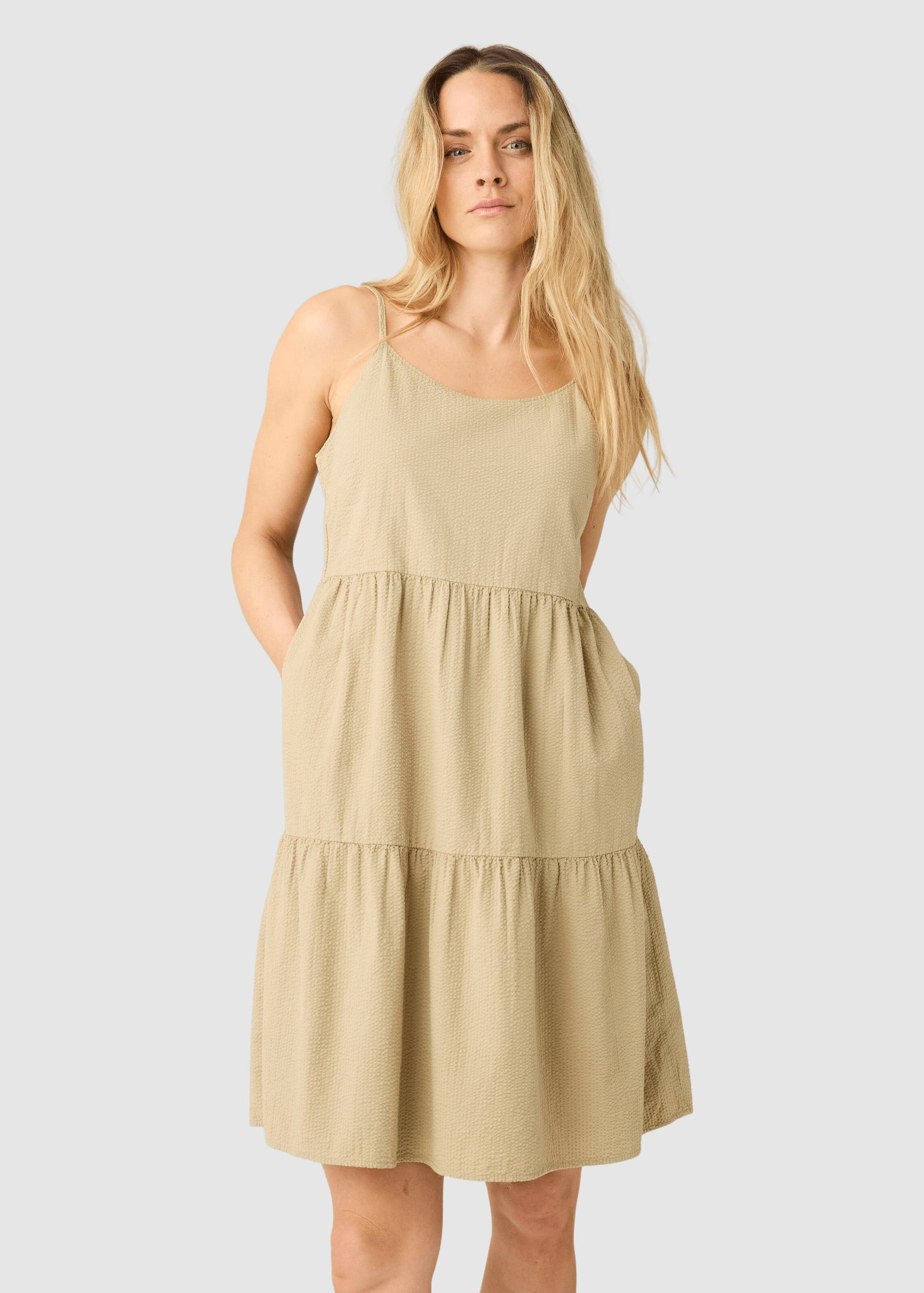 Seersucker Strap Dress Twill