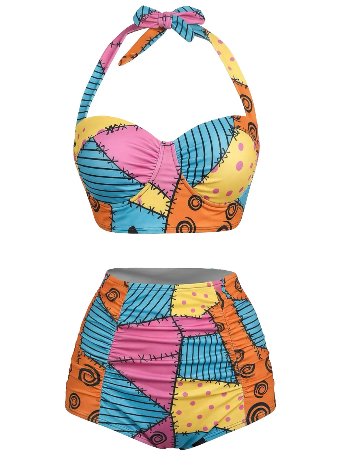 1950s Sally Lace-Up Halter Swimsuit