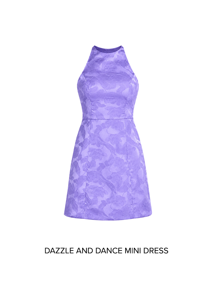 Dazzle And Dance Halter Satin Mini Dress Lilac
