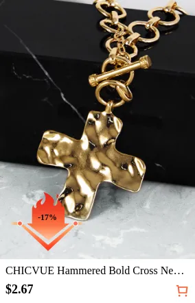 CHICVUE Hammered Bold Cross...