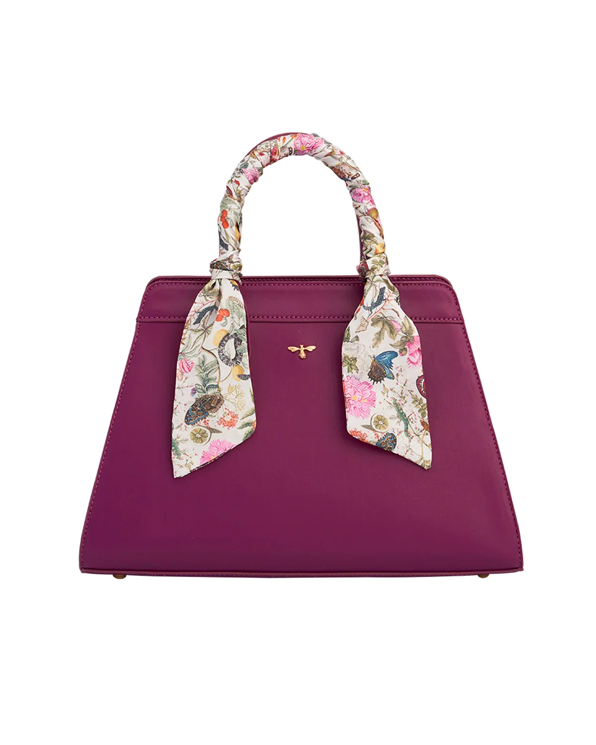 Image of Floral Engravings Large Plum Tote