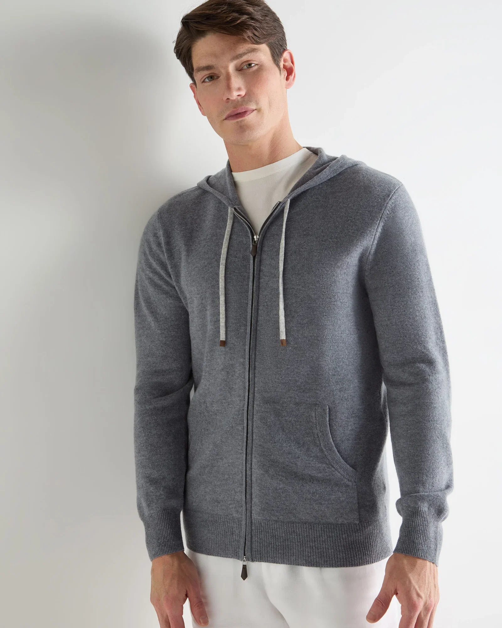 Image of Men's Ladbroke Cashmere Hoodie Ash Grey