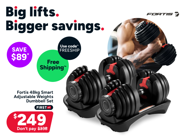 Fortis 48kg Smart Adjustable Weights Dumbbell Set