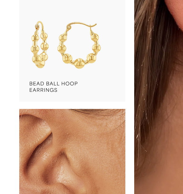 Bead Ball Hoop Earrings