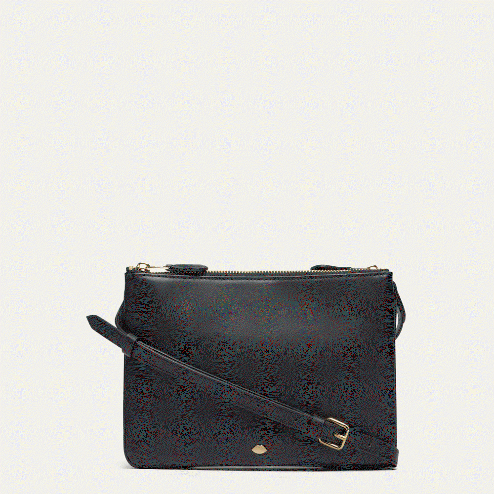 BLACK LEATHER JOLIE CROSSBODY BAG