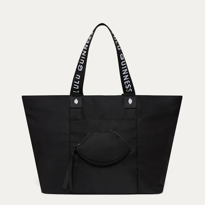 BLACK NYLON MACY TOTE BAG