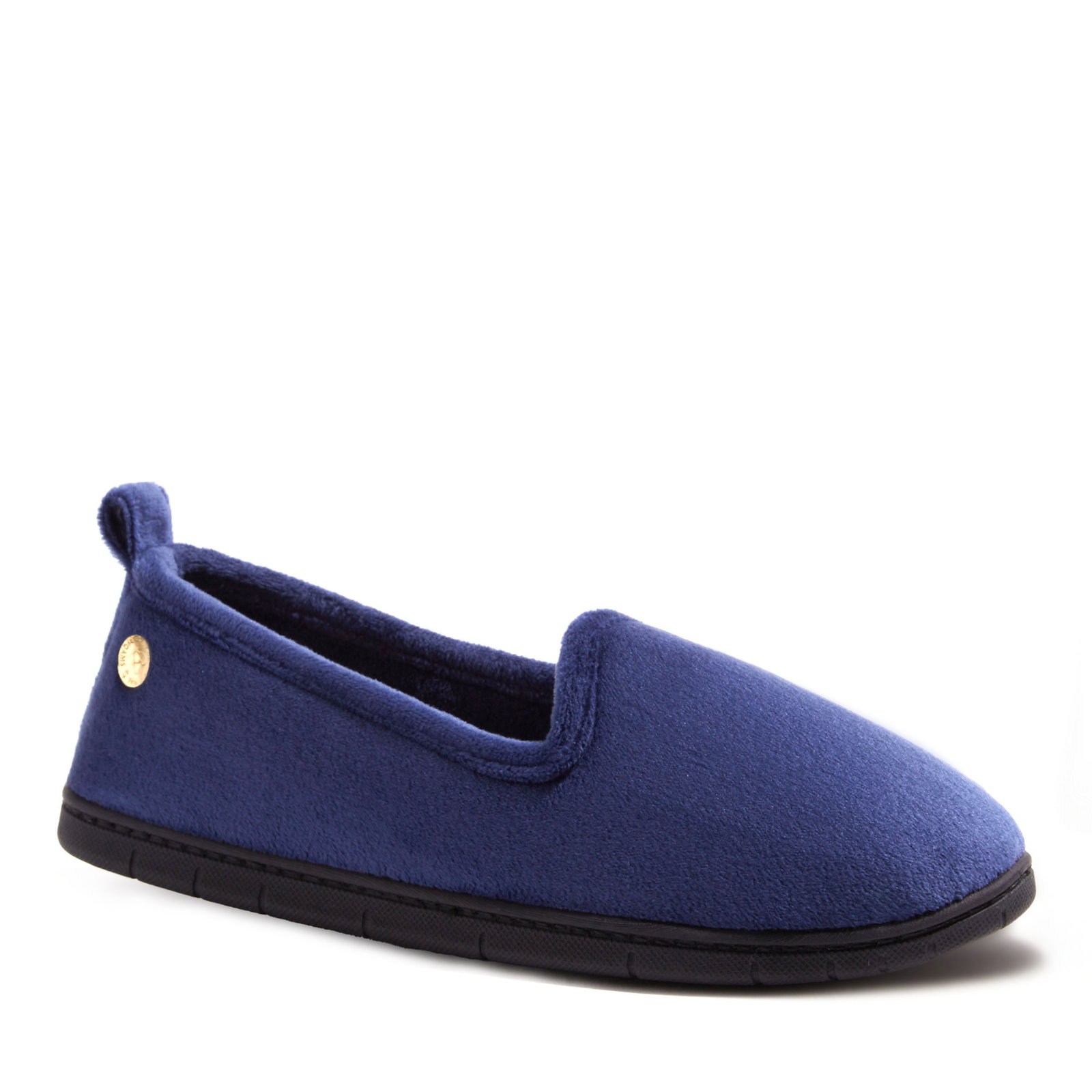 Image of Dearfoams Women's Rachel Velour Closed Back Slippers, Peacoat