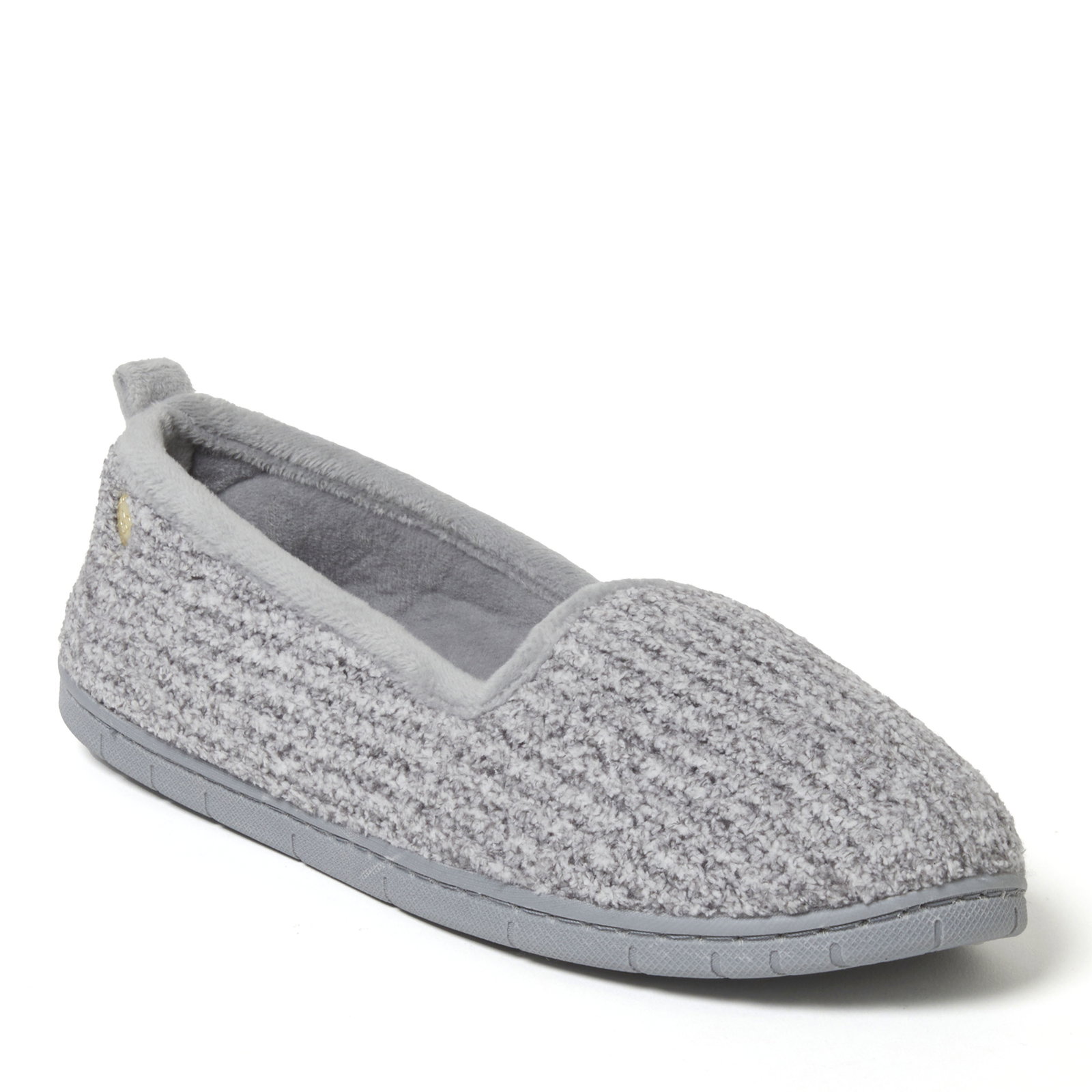 Image of Dearfoams Women's Rachel Marled Chenille Closed Back Slippers, Sleet