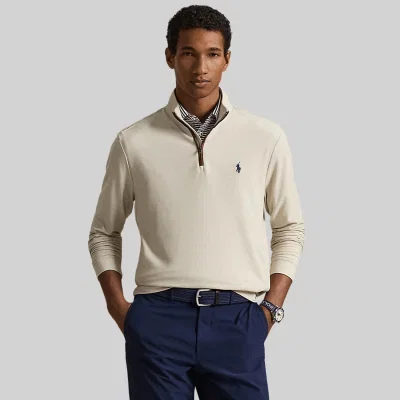 Image of Ralph Lauren RLX Mesh Zip Neck Sweater