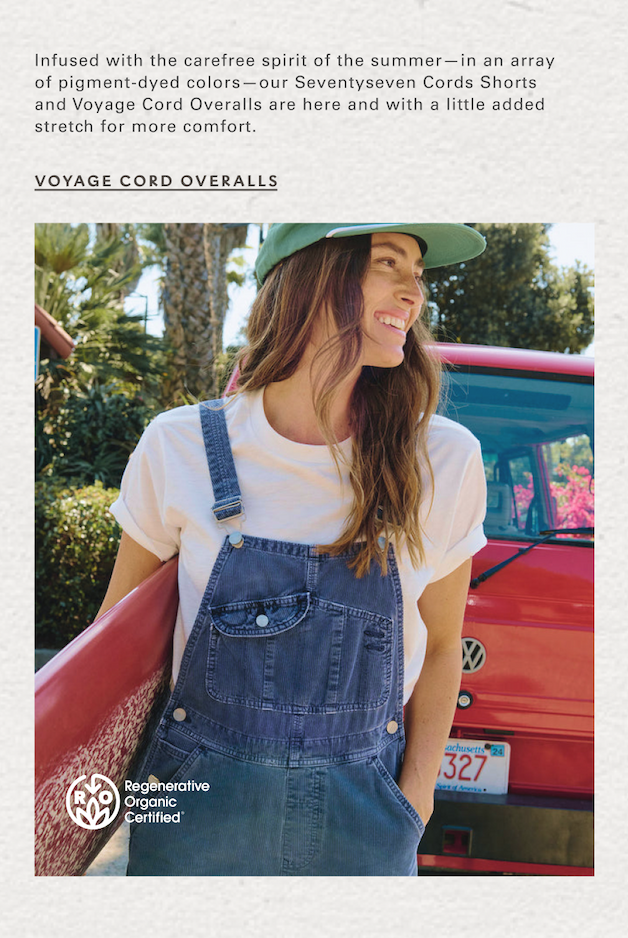 voyage cord overalls