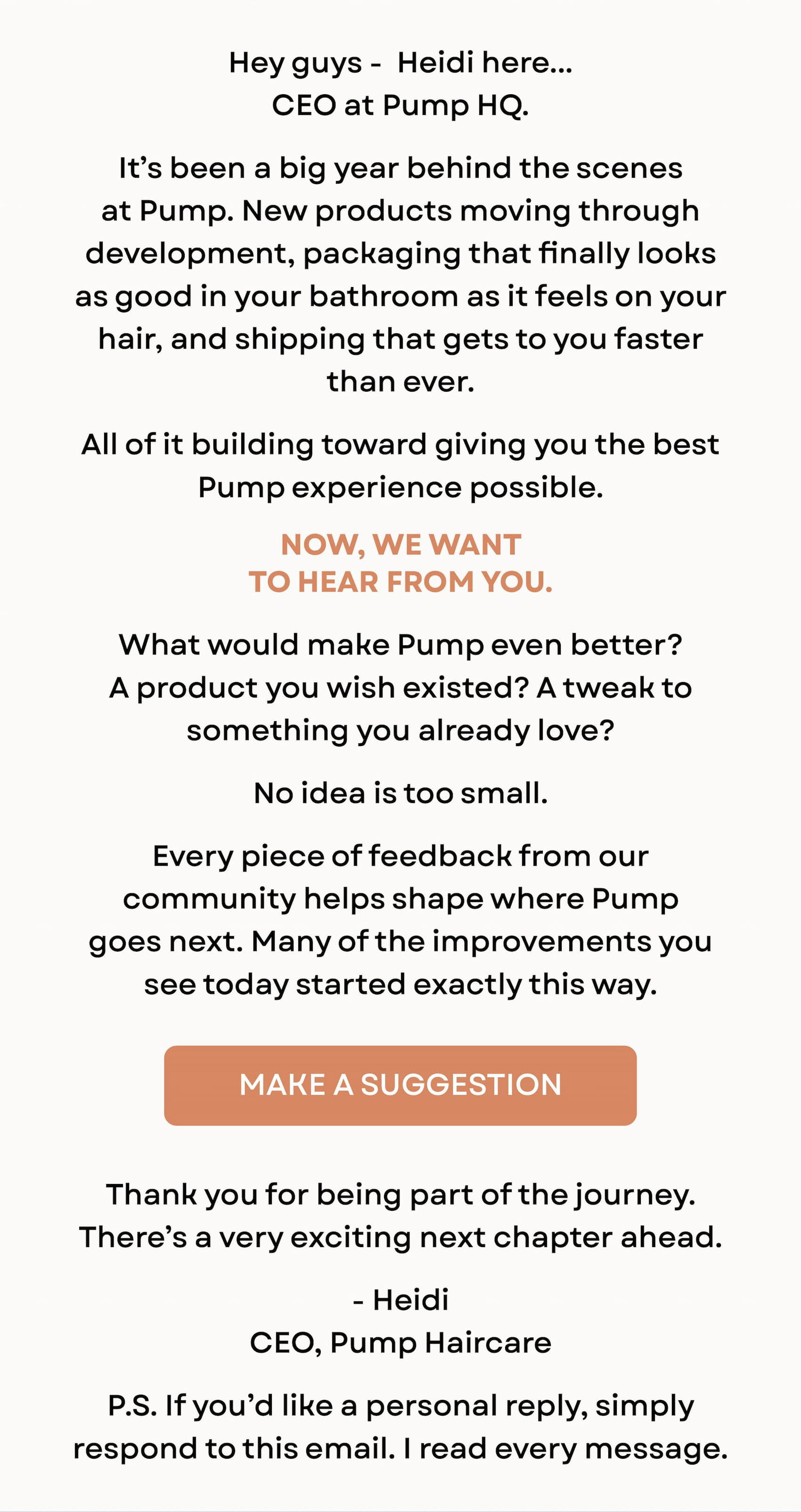 Now we want to hear from you