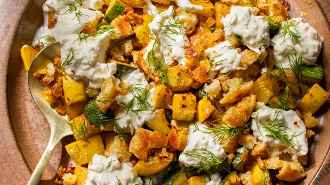 Buttery Summer Squash with Caramelized Lemon and Burrata