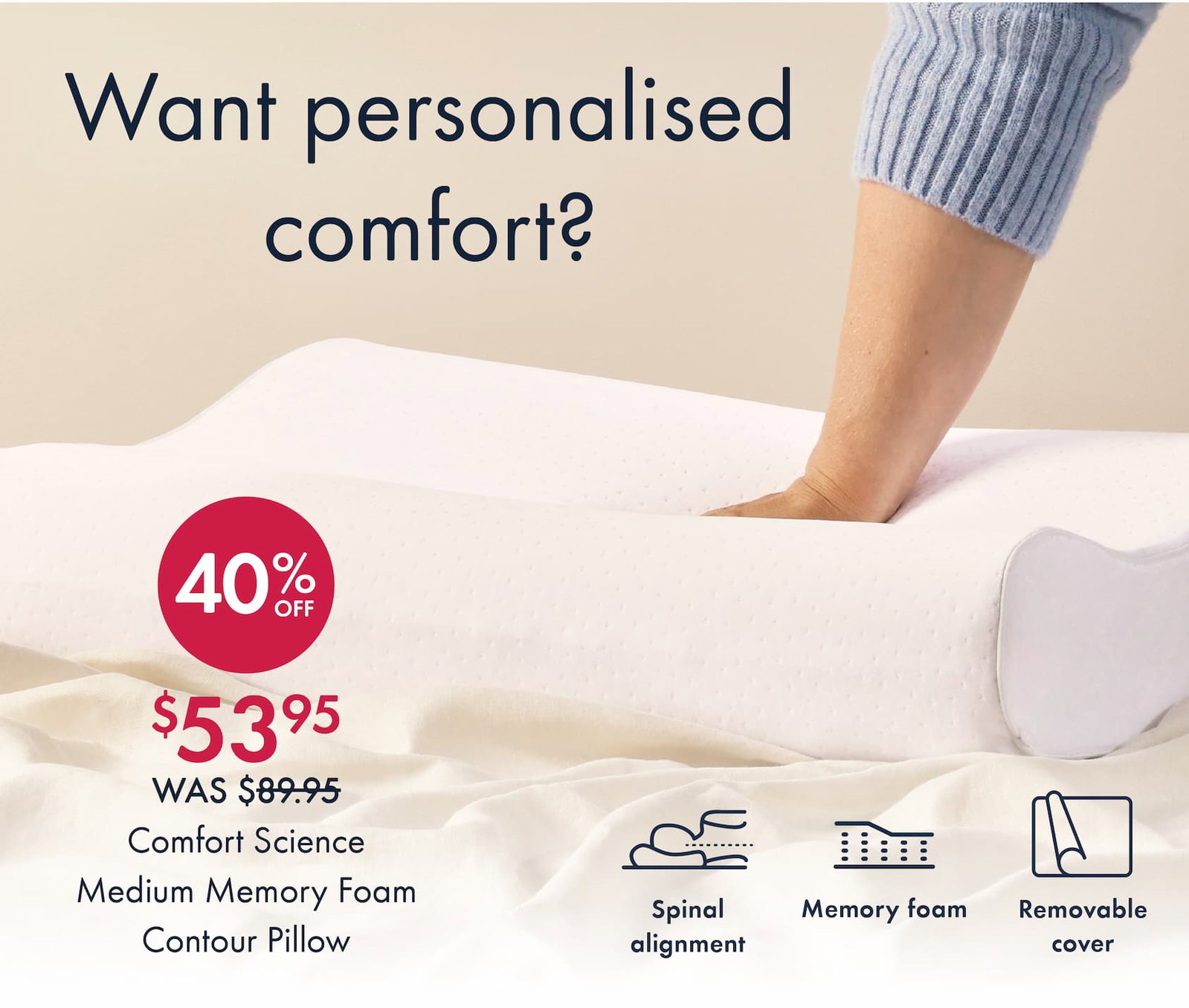 Comfort Science Medium Memory Foam Contour Pillow