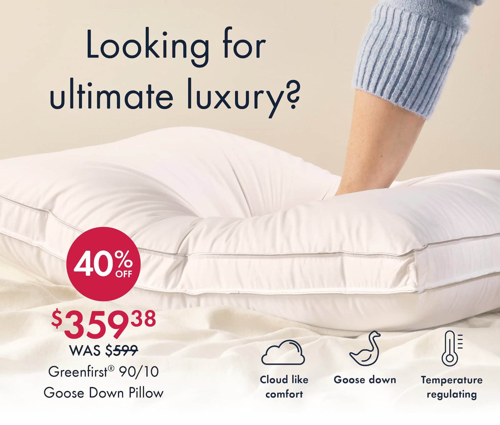 90/10 Goose Down Pillow