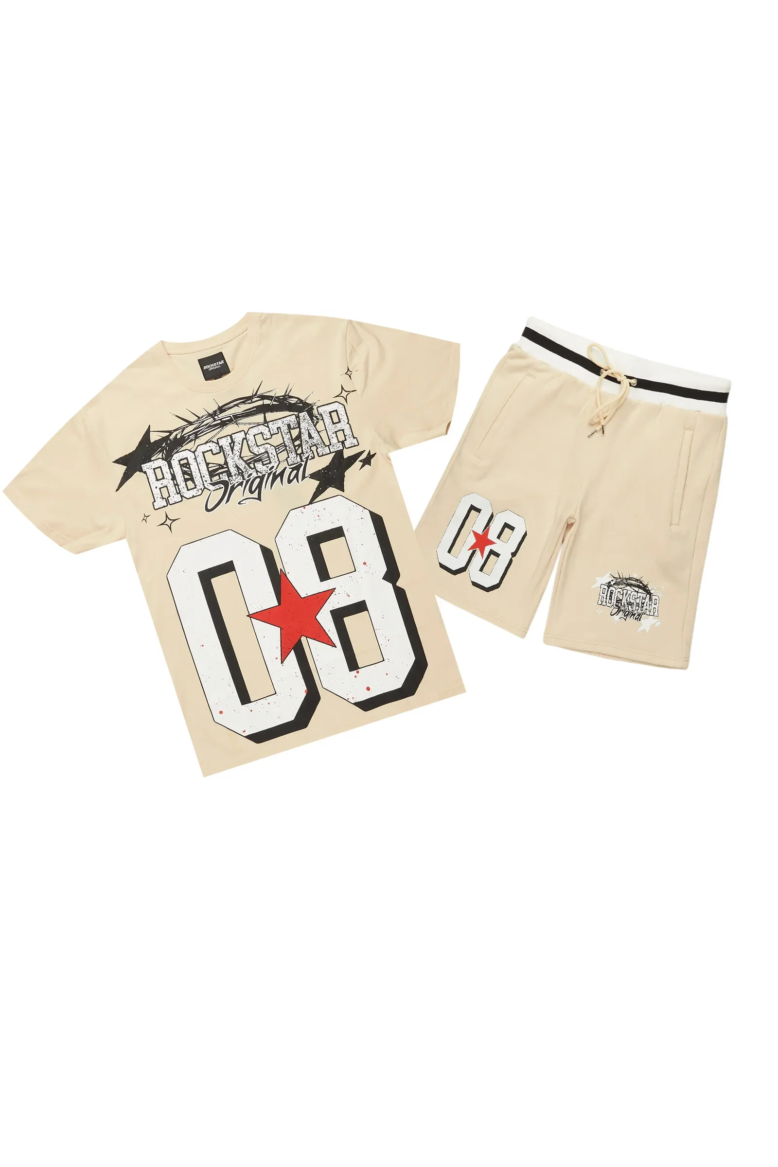 Image of Allstar Beige/White T-Shirt Short Set