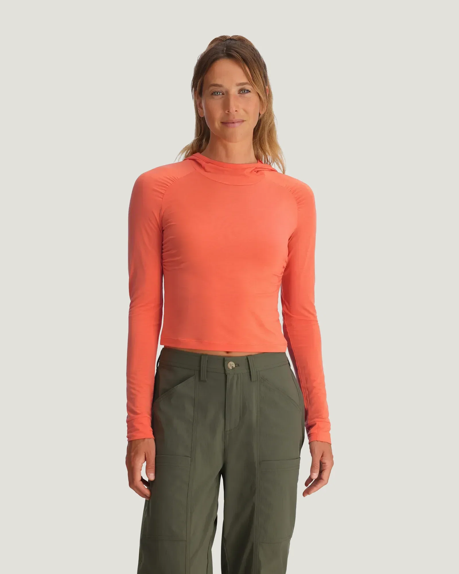 Image of Women's Elevate Lightweight Fitted Hoodie - Flamingo