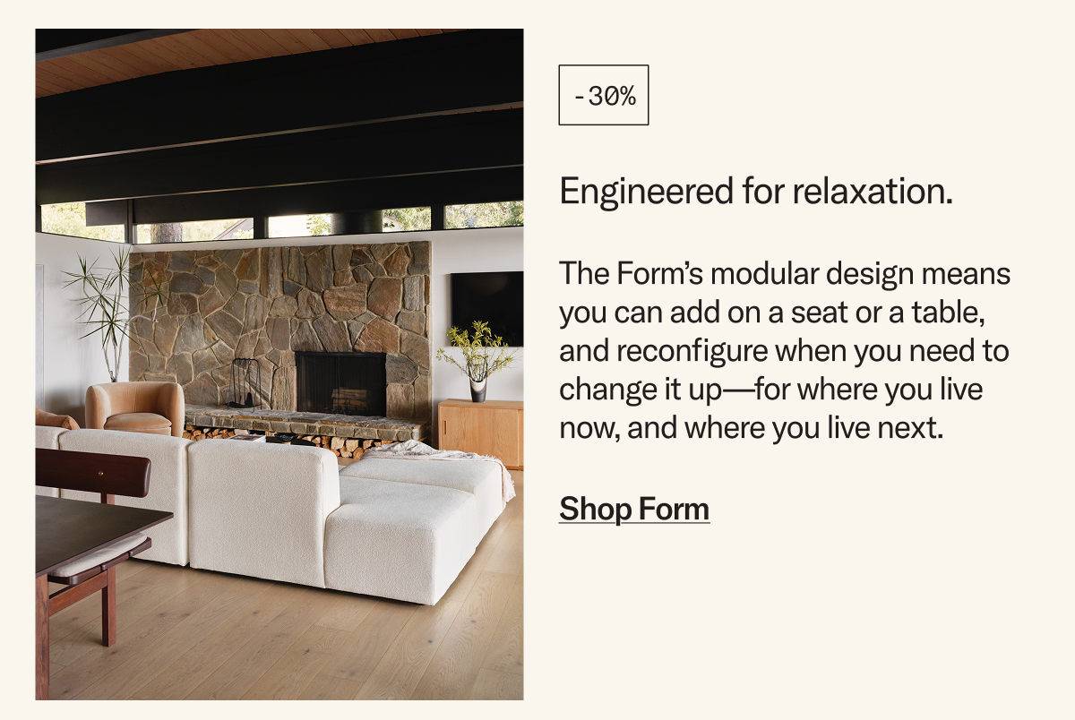 Save 30% on the modular Form Sectional