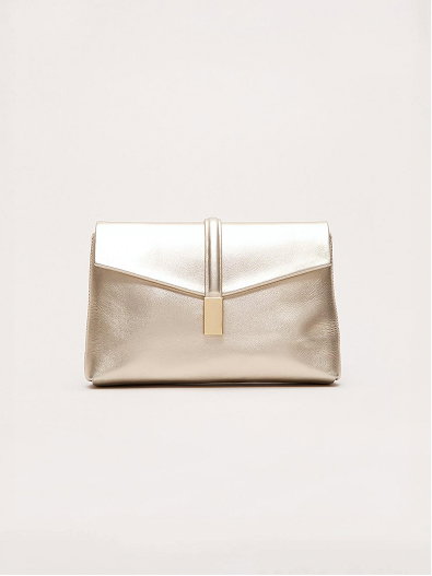 Leather Trim Detail Clutch Bag