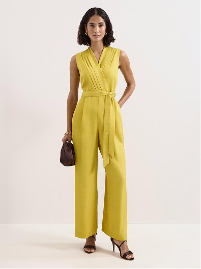 Taylor Sleeveless Satin Wide Leg Jumpsuit