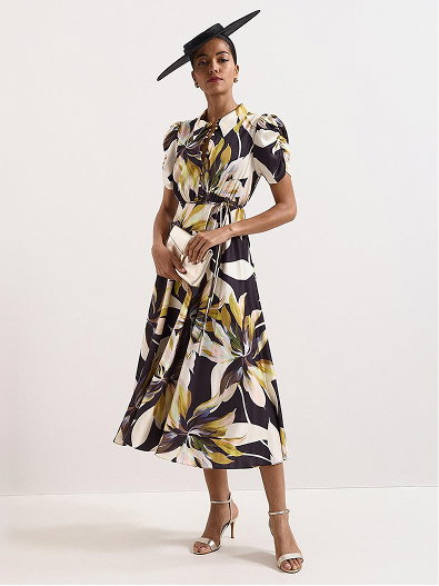 Bella Floral Midi Shirt Dress
