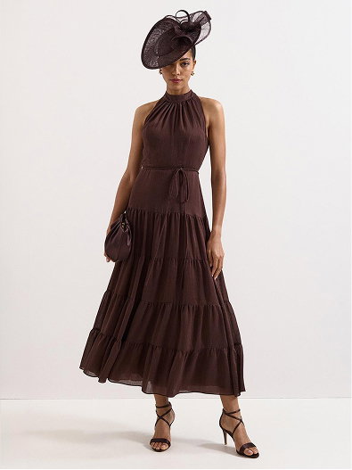 Nita Halterneck Linen Maxi Dress