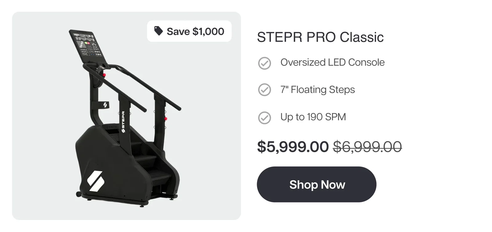 STEPR PRO Classic Save $1,000 Oversized LED Console 7