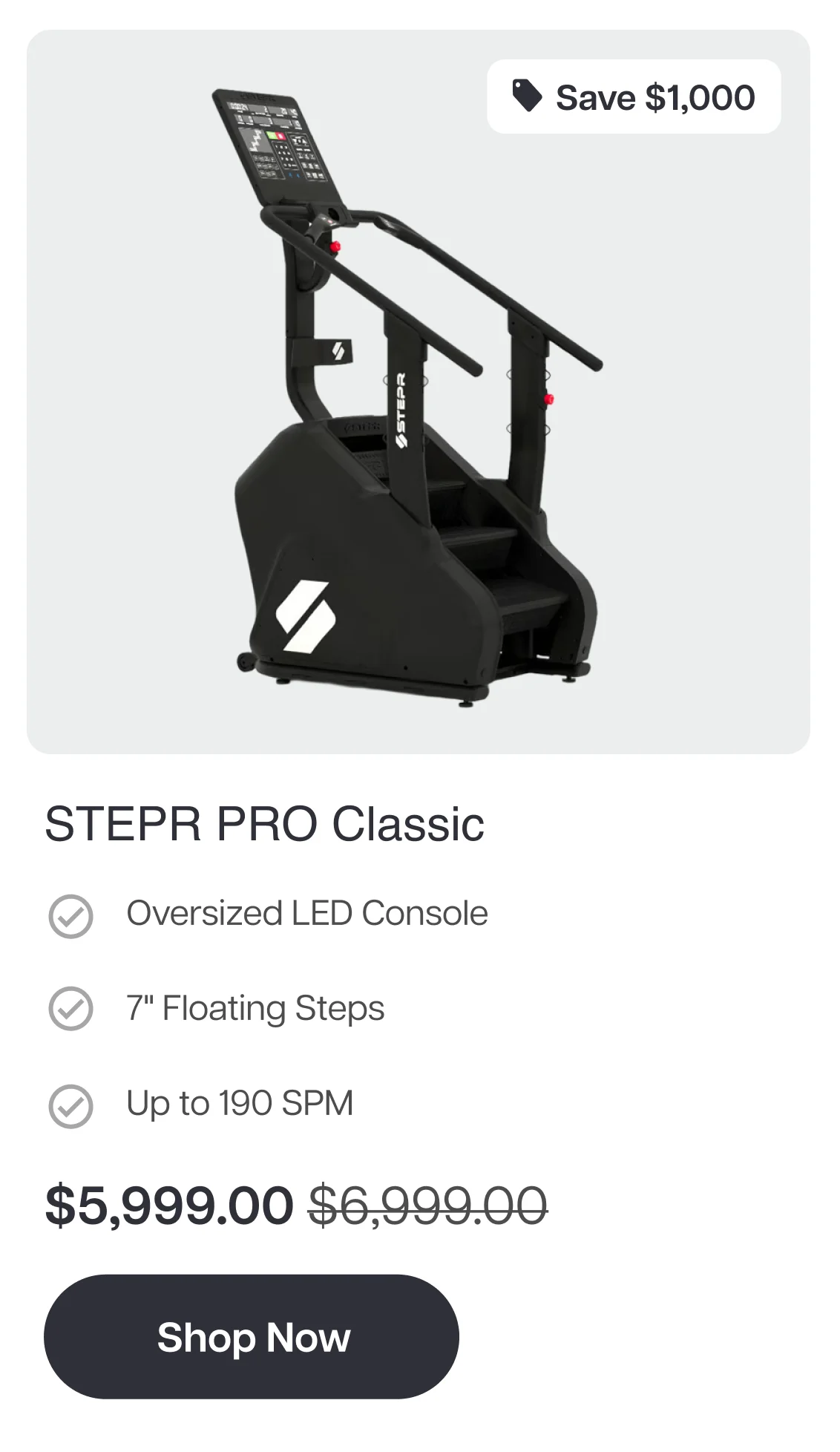 STEPR PRO Classic Save $1,000 Oversized LED Console 7