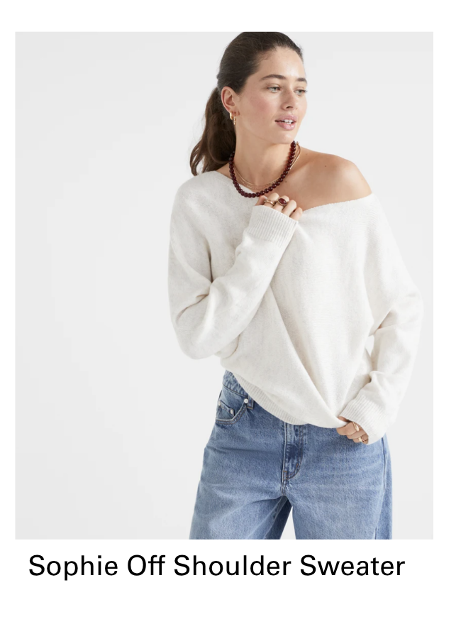 SOPHIE OFF SHOULDER SWEATER