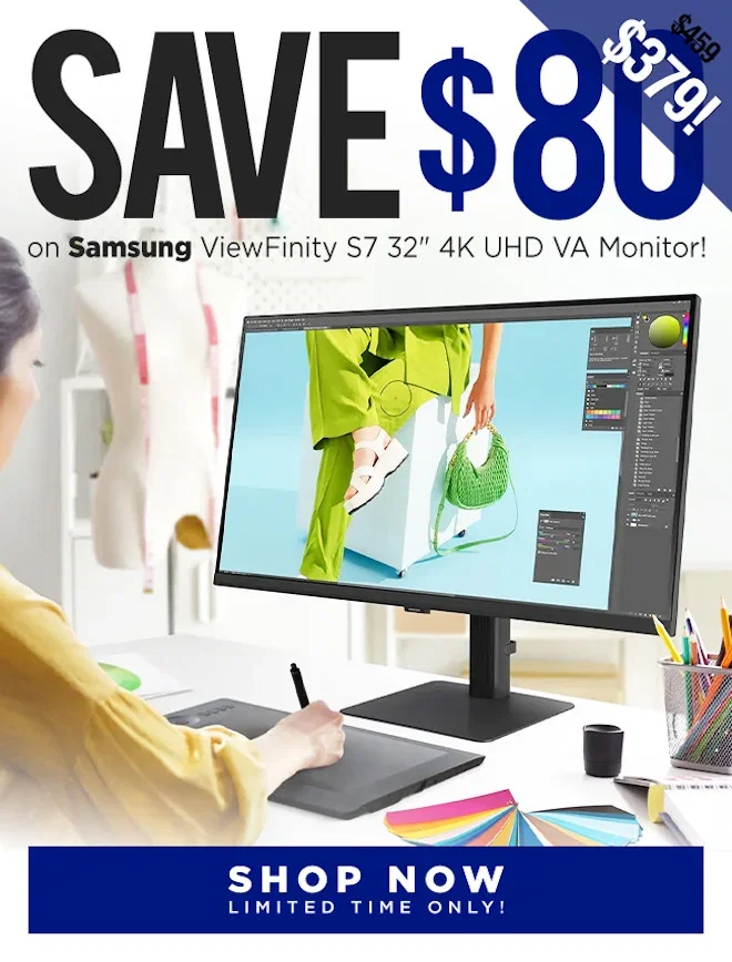 SAVE Samsung ViewFinity S7 32" 4K UHD VA Monitor!