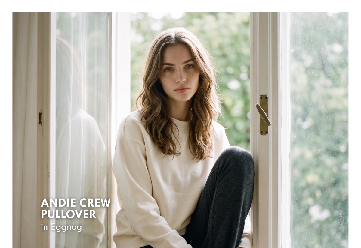 Andie Crew Pullover - Eggnog