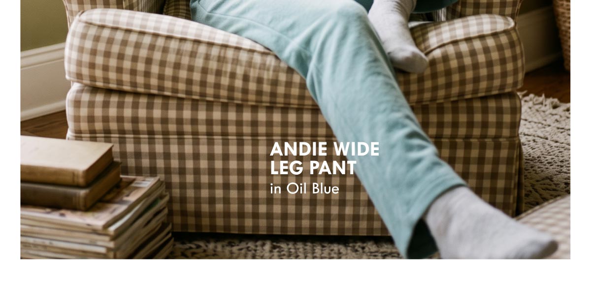 Andie Wide Leg Pant - Oil Blue
