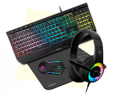 Combo gaming Krom Keya Teclado + ratón + auriculares + alfombrilla