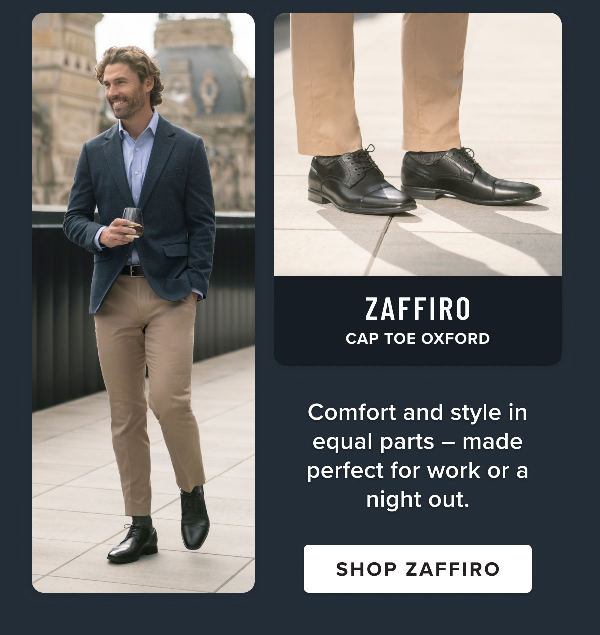 Zaffiro Cap Toe Oxford - made perfect for work or a night out. Display images to learn more.