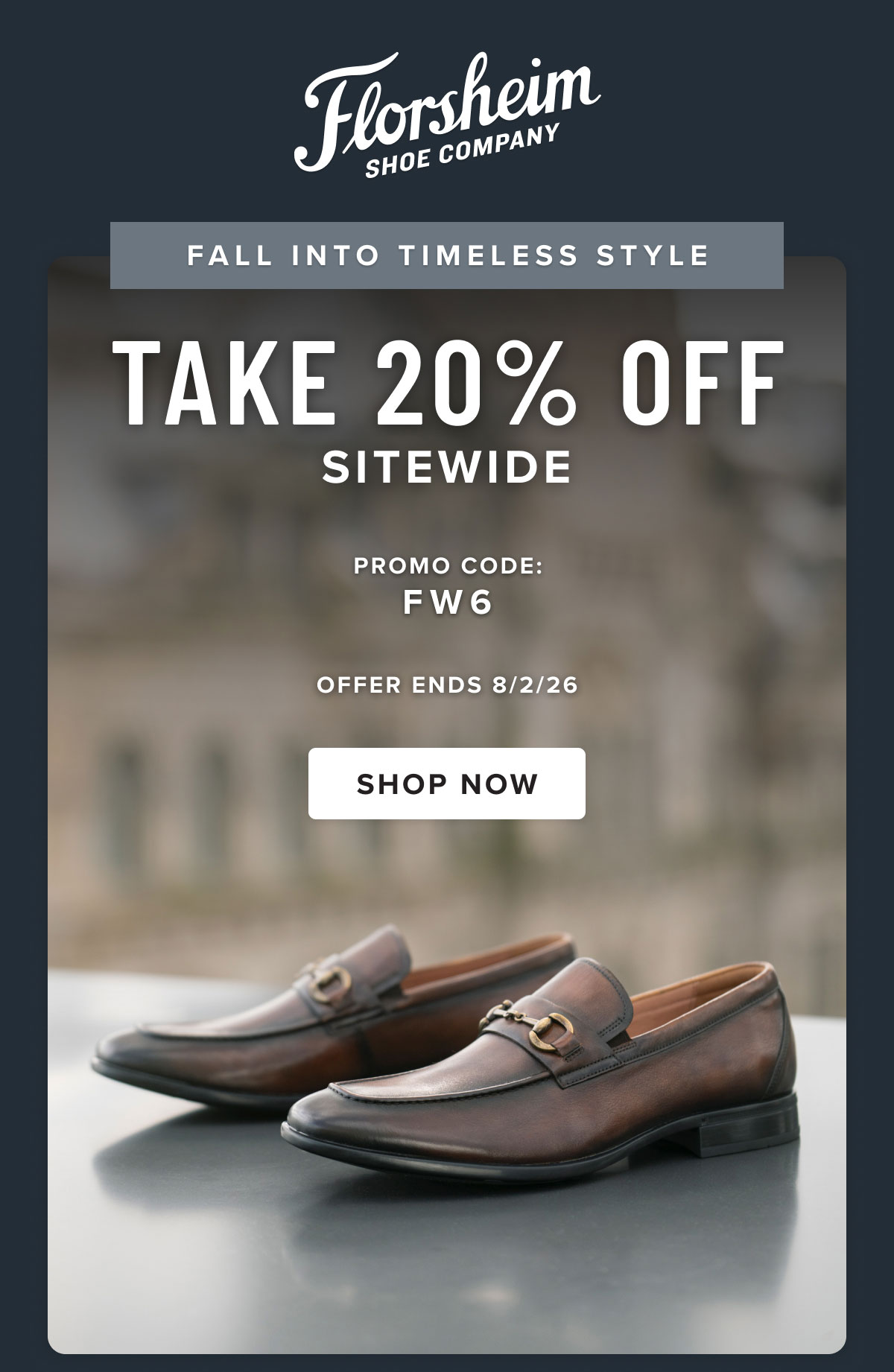 Take 20% off sitewide with promo code FW6. Display images to learn more.