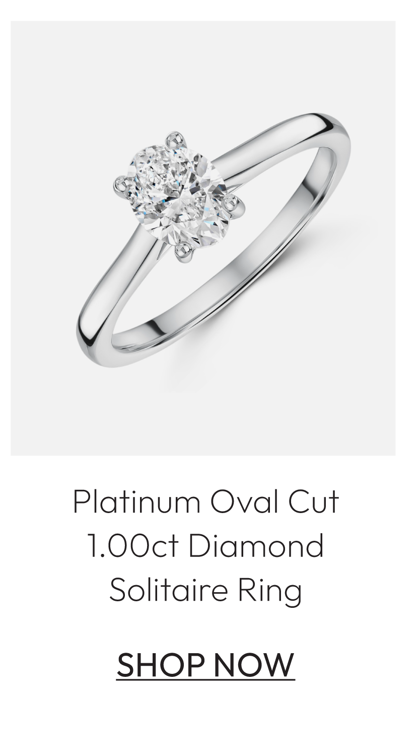 Platinum Oval Cut 1.00ct Diamond Solitaire Ring
