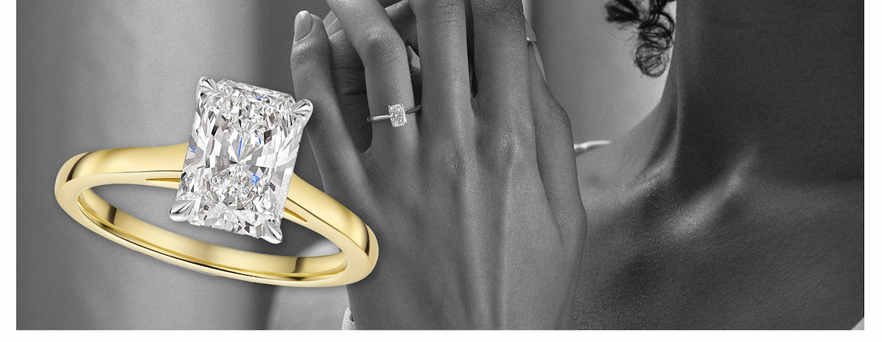18ct Yellow Gold Radiant Cut 2.00ct Lab Grown Diamond Solitaire