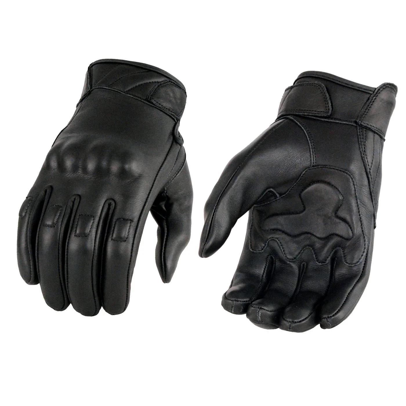 Image of Milwaukee Leather MG7501 Men's Black Leather i-Touch Screen Compatible Gel Palm Motorcycle Gloves W/ Protective Knuckle
