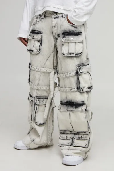 Super Baggy Extreme Washed Multi Cargo Jeans