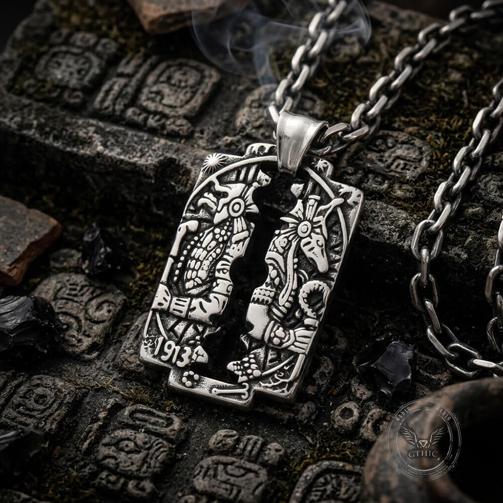 Image of Retro Horus Anubis Stainless Steel Amulet Pendant