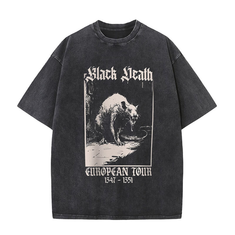 Image of Vintage Washed Black Death Rat T-shirt