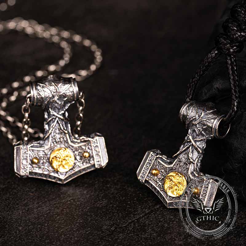 Image of Vintage Thor's Hammer Sterling Silver Viking Pendant